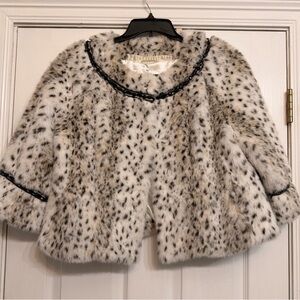 Terry Lewis Classic Luxuries Faux Fur Cape in Black and White Sz M